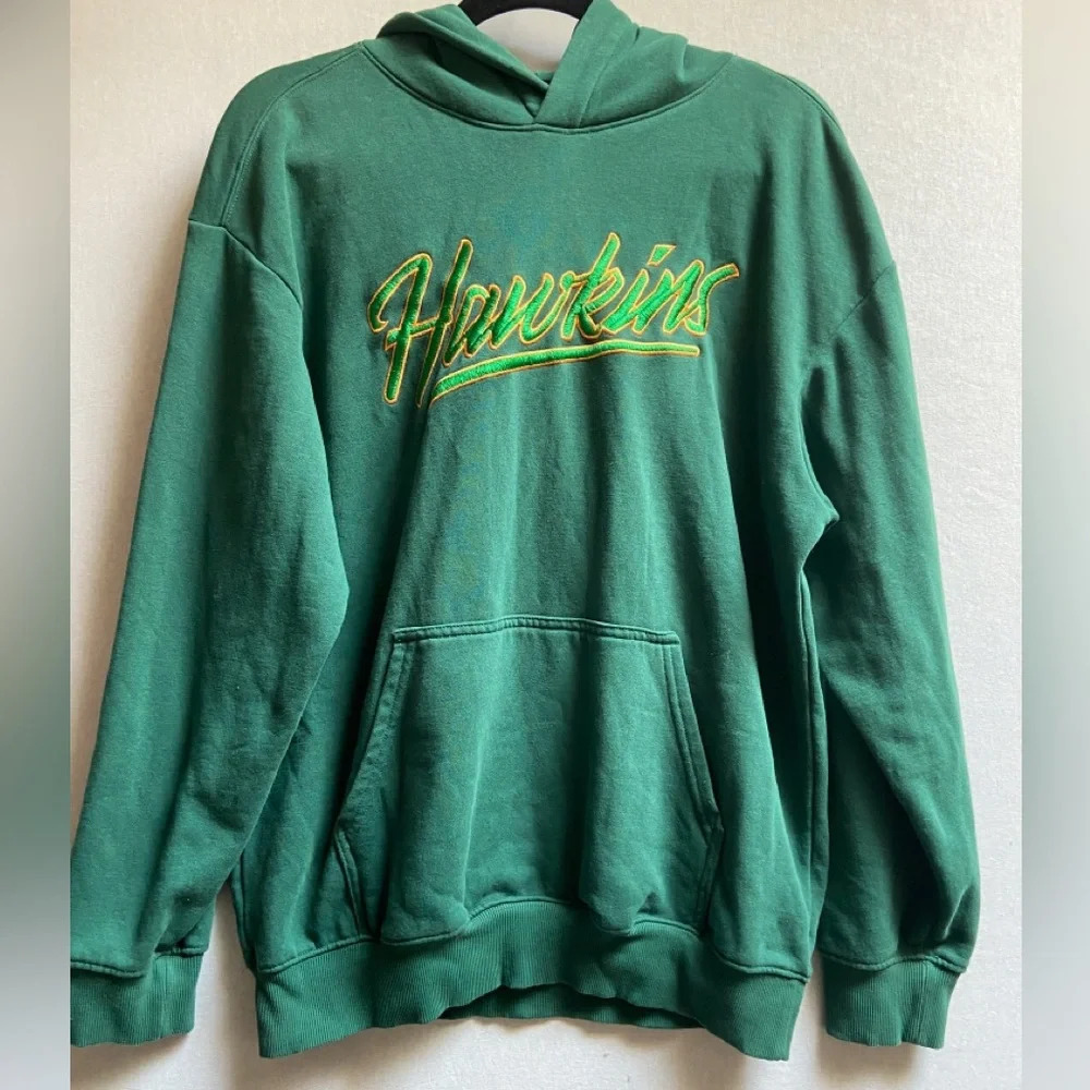 H&M Stranger Things "Hawkins" Embroidered Varsity Hoodie sz S